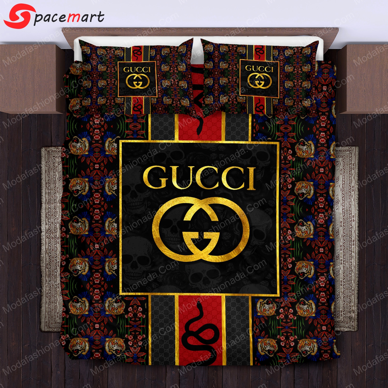 Gucci style pattern tiger snake skull bedding sets model 25 home decoration Bedding Sets