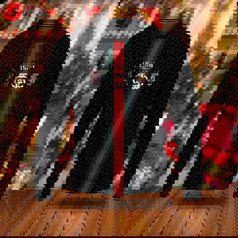 Gucci tiger & snake luxury ugly christmas sweater ucs1015 Christmas Ugly Sweater