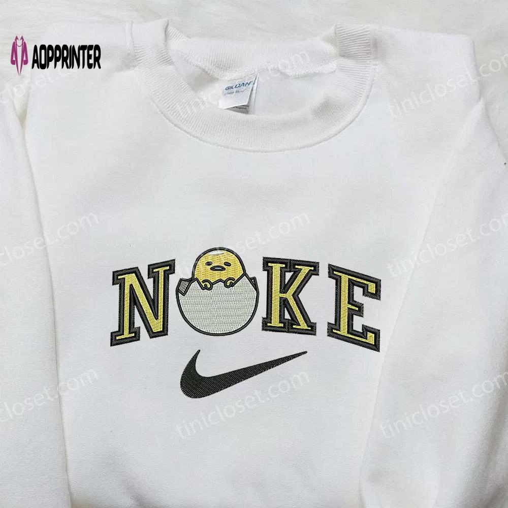 Gudetama x nike embroidered shirt: cartoon & nike inspired design Embroidered Shirt