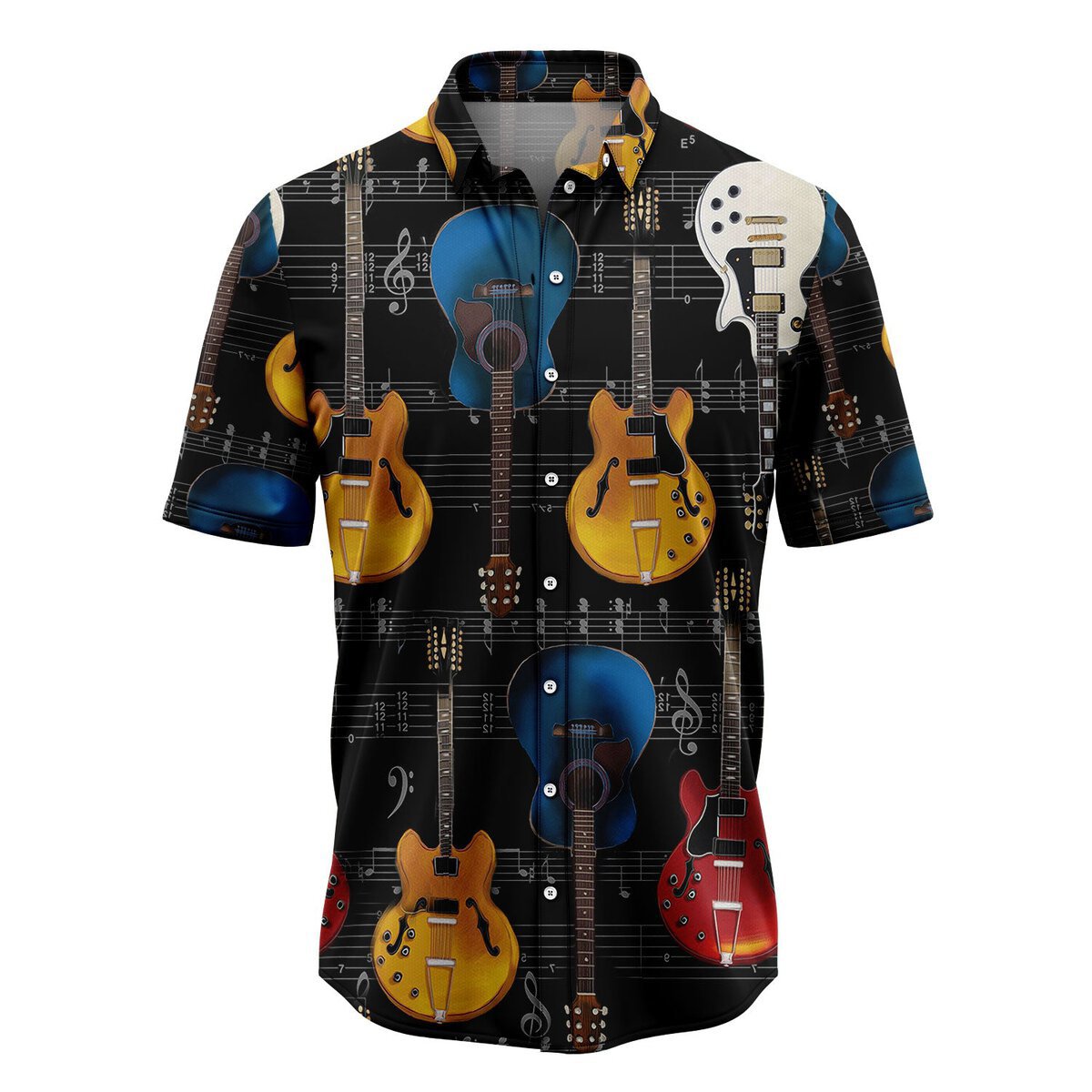 Guitar music t1707 hawaiian shirt Hawaii Shirt Shorts & Flip Flops