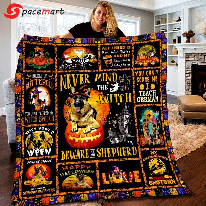 Halloween decorations german shepherd halloween quilt blanket Quilt Blanket