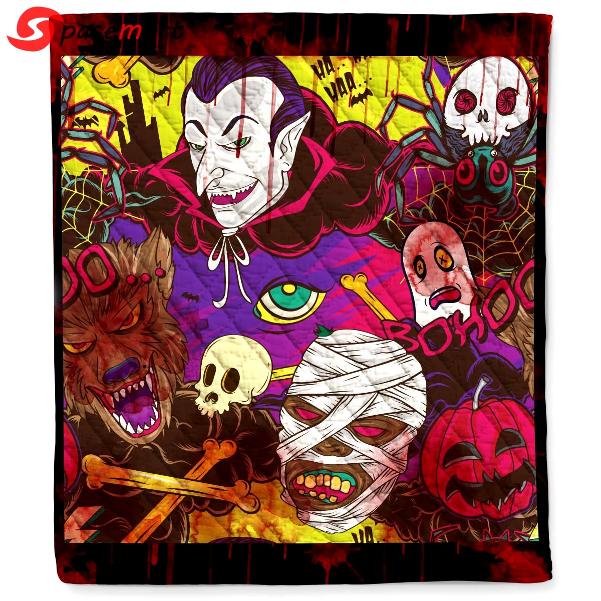 Halloween decorations halloween dracula monsters quilt blanket Quilt Blanket