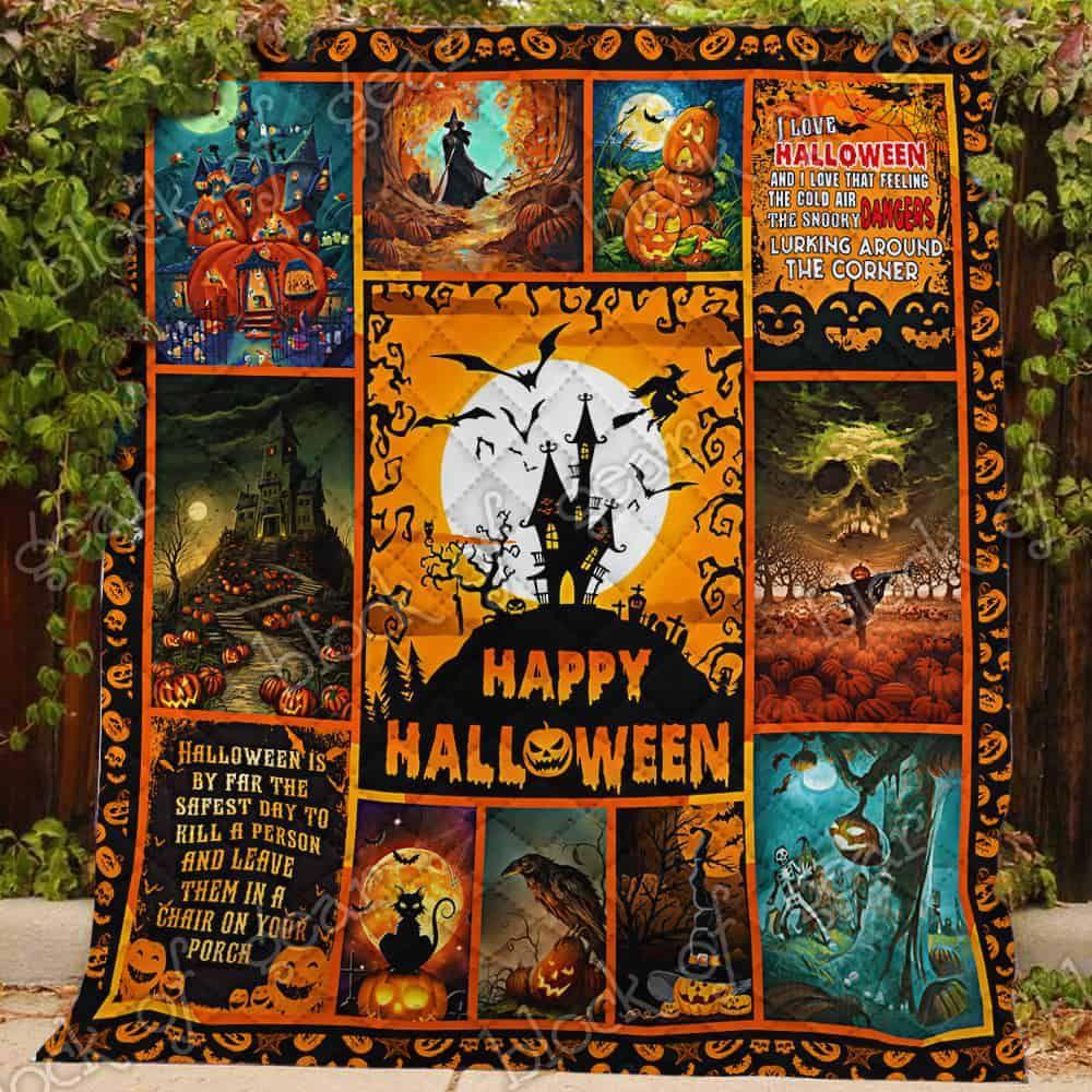 Halloween decorations happy halloween 3d all over printed quilt blanket Quilt Blanket