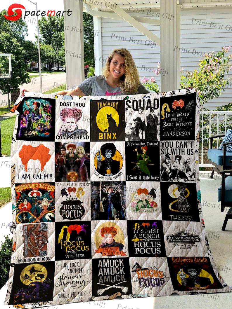 Halloween decorations hocus pocus halloween poster quilt Quilt Blanket
