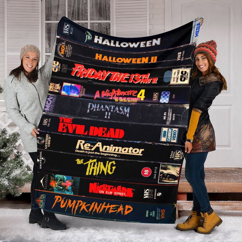 Halloween decorations horror movies characters blanket, pumpkinhead blanket, scream ghostface, michael myers fleece mink blanket, creepy halloween blanket Quilt Blanket