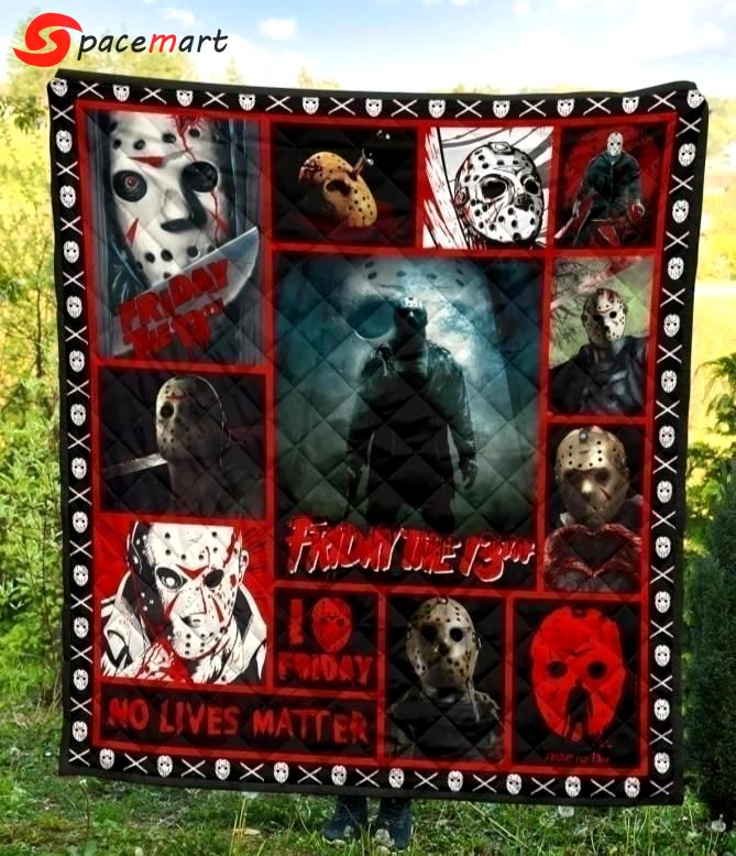 Halloween decorations jason voorhees friday 13th halloween no lives matter for fan gift idea quilt blanket Quilt Blanket