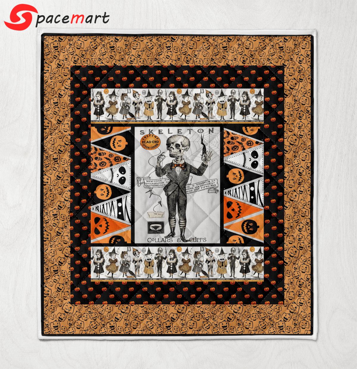 Halloween decorations skelecton halloween quilt blanket wq2609744 Quilt Blanket