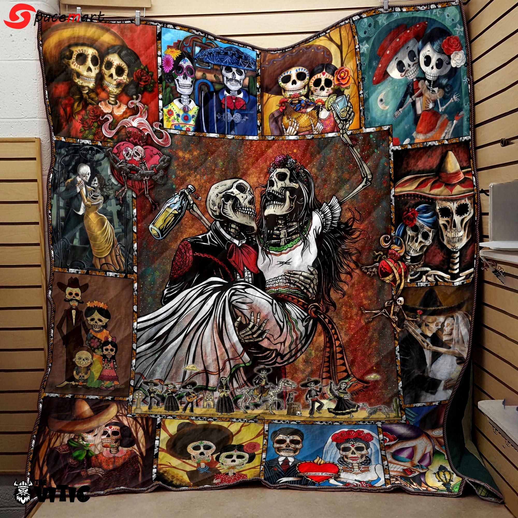 Halloween decorations thevitic™ halloween skull quilt blanket 04680 Quilt Blanket