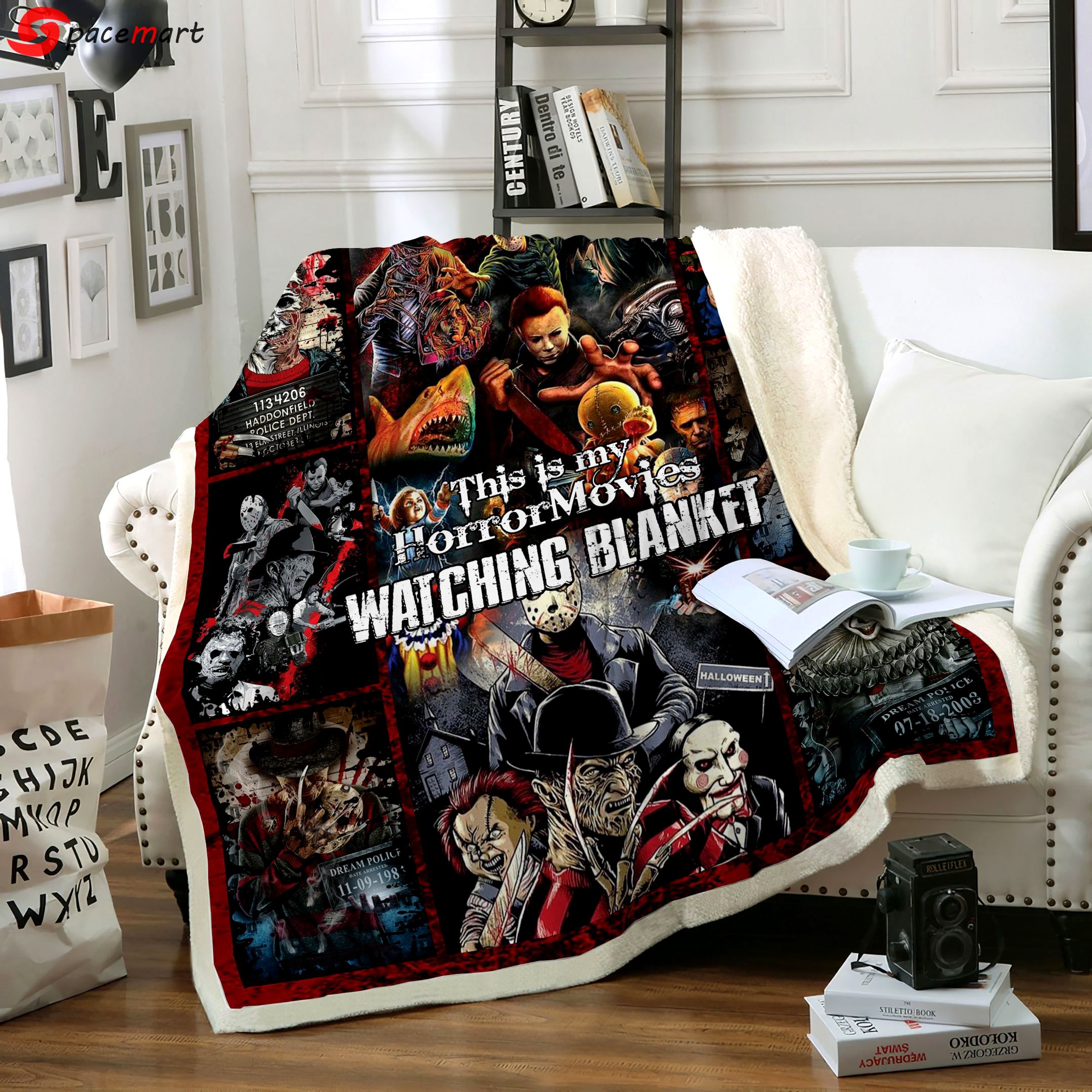 Halloween decorations this is my horror watching halloween fleece blanket quilt fan made all season 3d Quilt Blanket