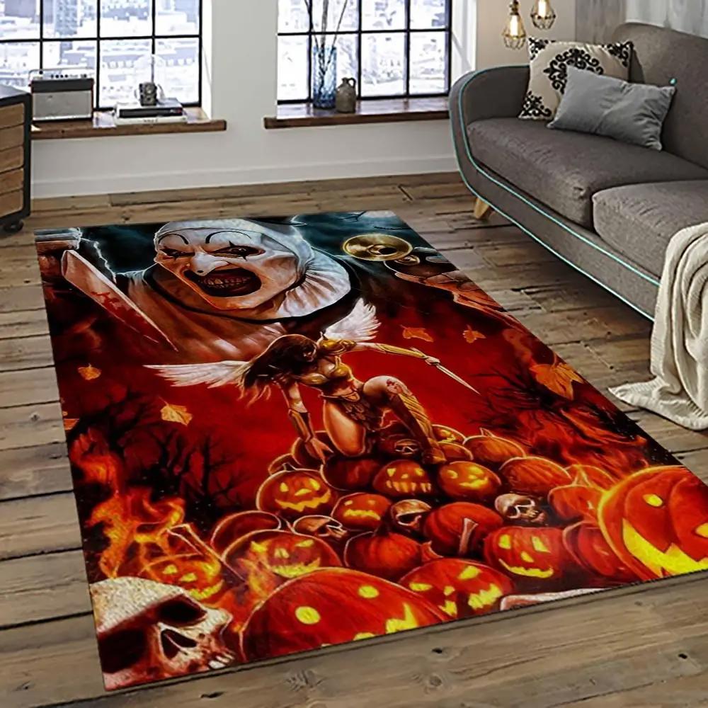 Halloween style pumpkin autumn retangle carpet area rug home decor halloween gift hal2 Rectangle Rug