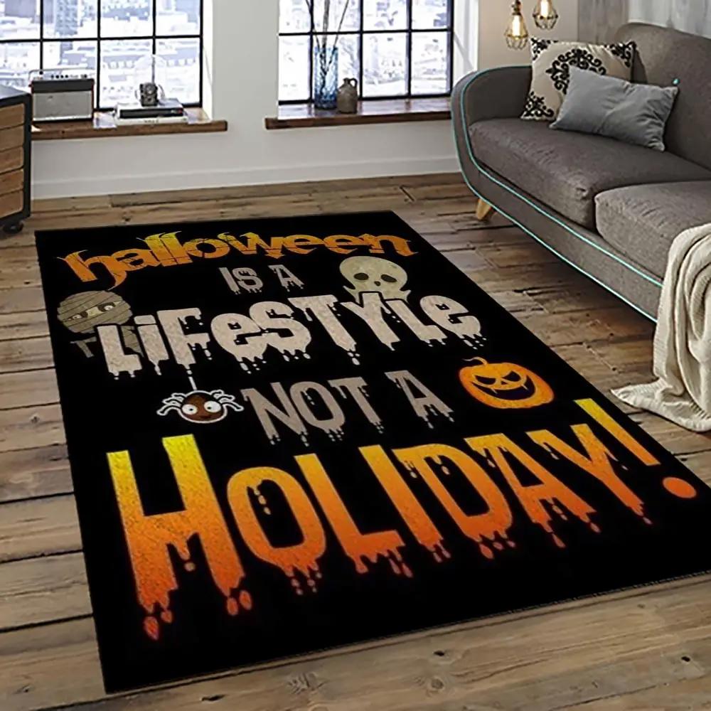Halloween style pumpkin autumn retangle carpet area rug home decor halloween gift hal21 Rectangle Rug