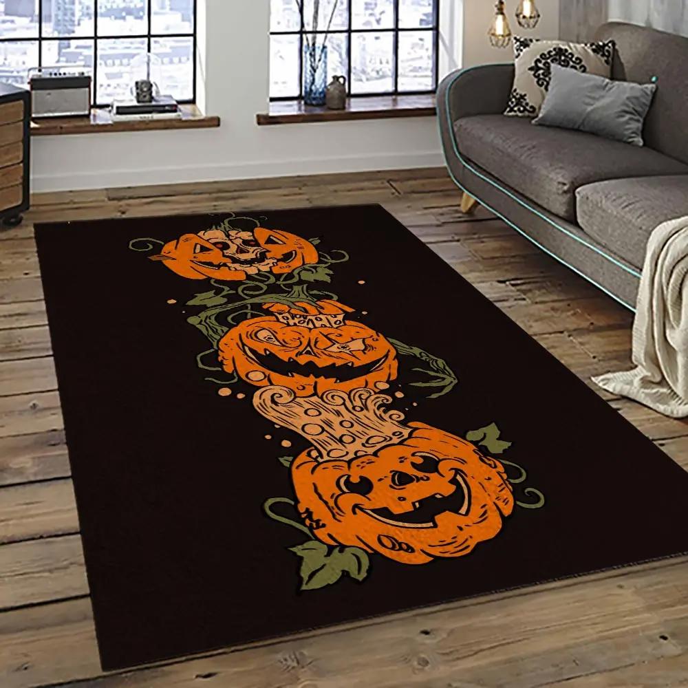 Halloween style pumpkin autumn retangle carpet area rug home decor halloween gift hal76 Rectangle Rug