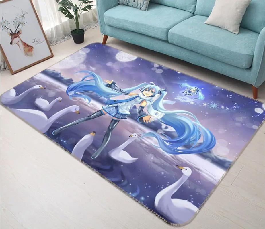 Hatsune miku anime 22 area rug living room and bed room rug rug regtangle carpet floor decor home decor Rectangle Rug