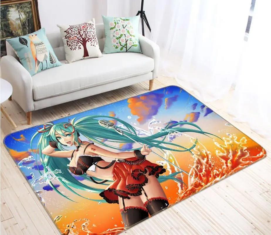 Hatsune miku anime 27 area rug living room and bed room rug rug regtangle carpet floor decor home decor Rectangle Rug
