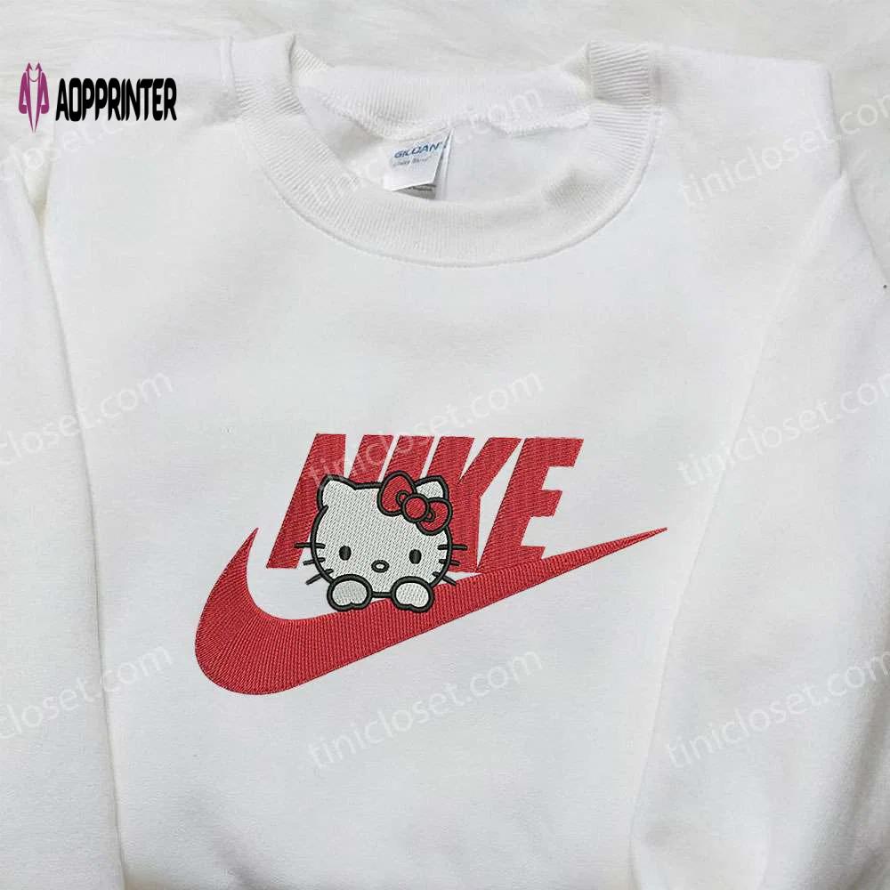 Hello kitty x nike embroidered shirt & custom sweatshirt: cute gifts for her Embroidered Shirt