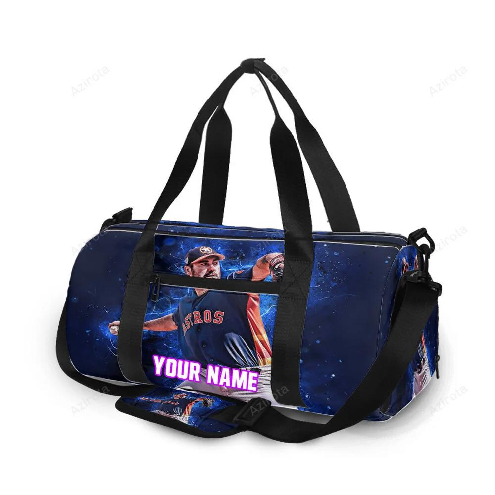Houston astros justin verlander personalized name travel bag gym bag 466 Travel Bag