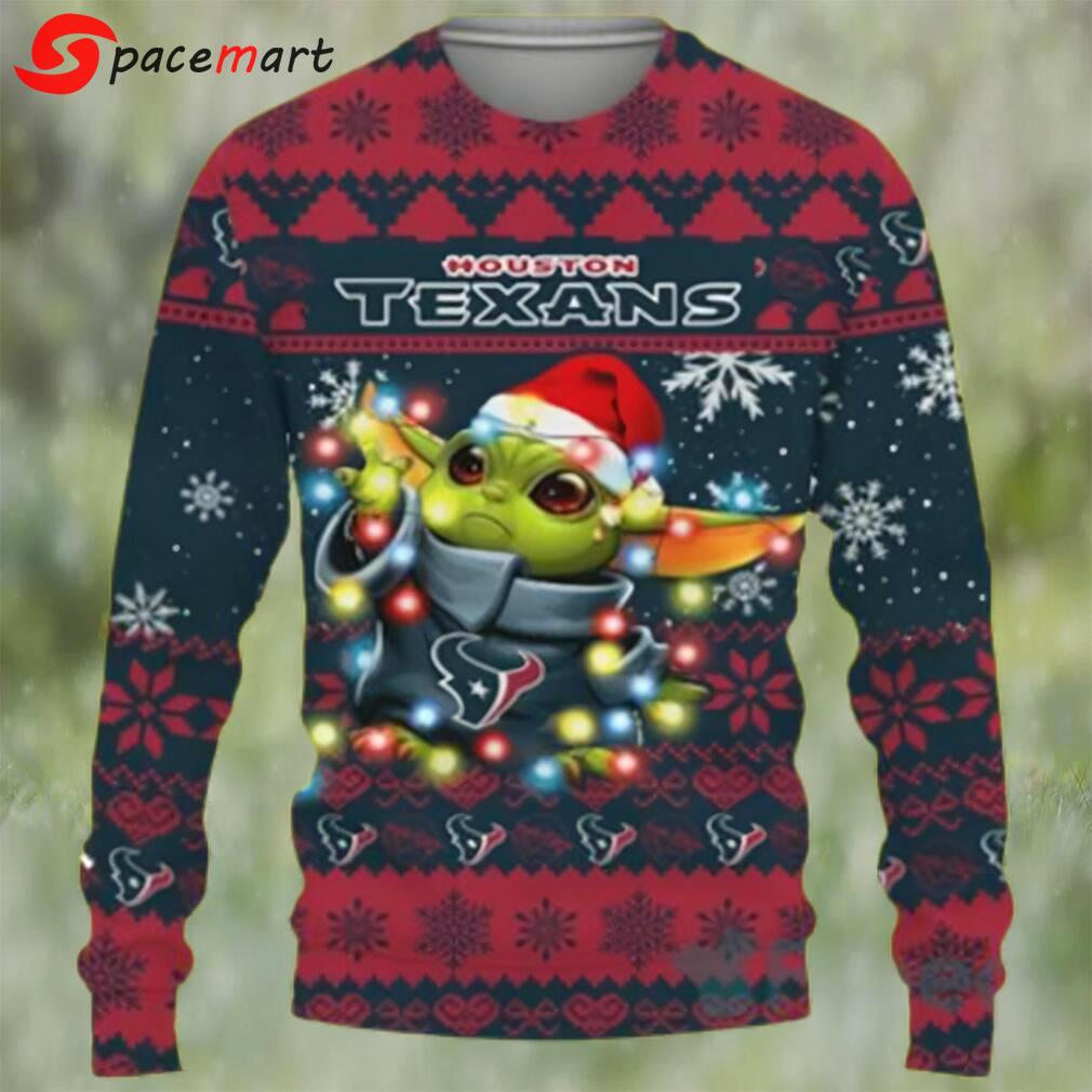 Houston texans baby yoda star wars sports football american ugly christmas sweater Christmas Ugly Sweater