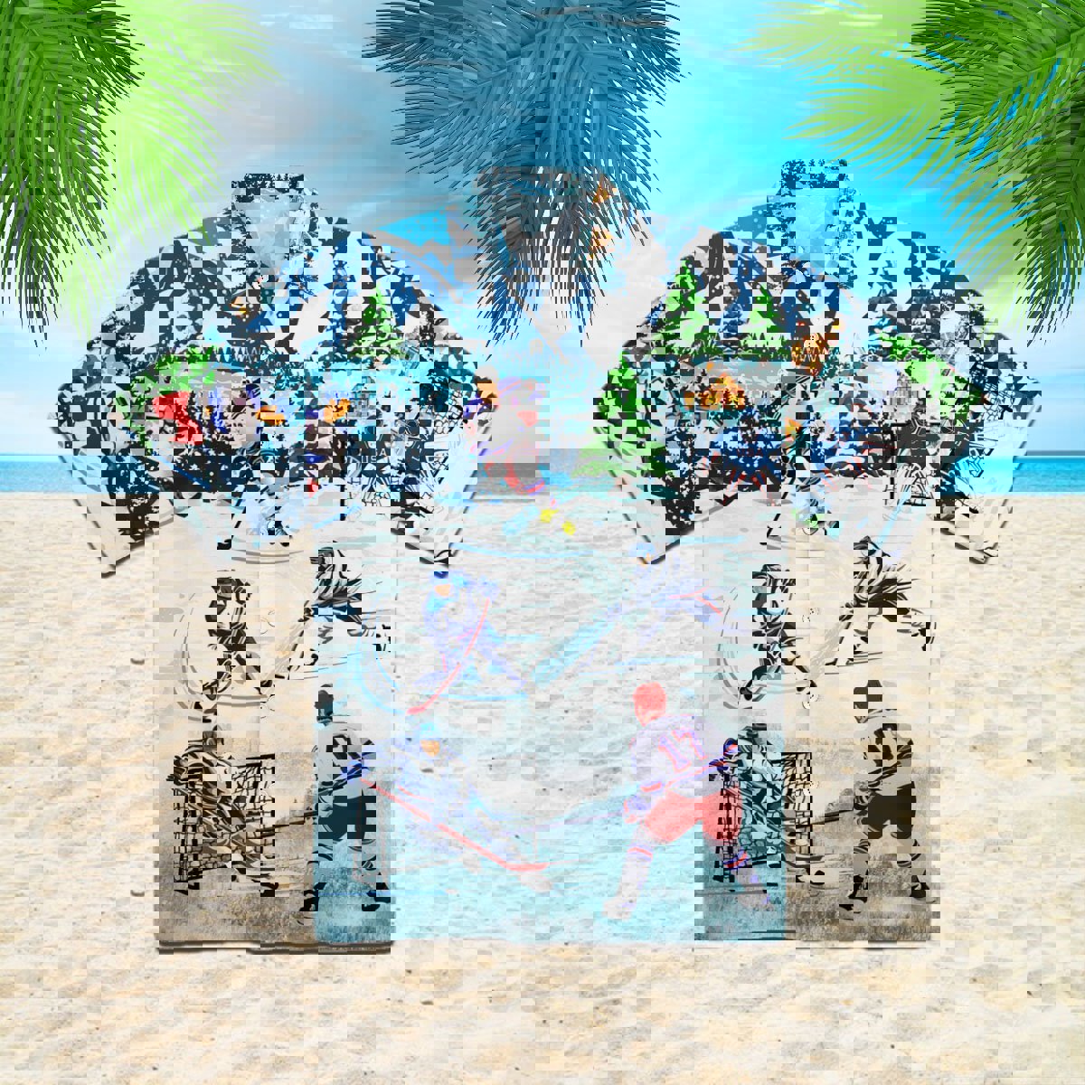 Ice hockey hawaiian shirt Hawaii Shirt Shorts & Flip Flops
