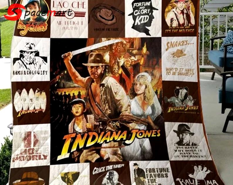 Indiana jones fleece blanket, indiana jones blanket, indiana jones elsa schneider blanket, birthday gifts, christmas gifts Quilt Blanket