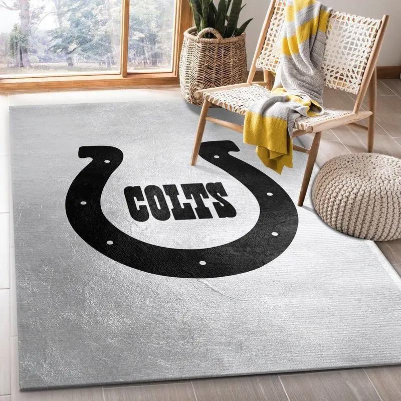 Indianapolis colts nfl 1 area rug living room and bed room rug regtangle carpet Rectangle Rug