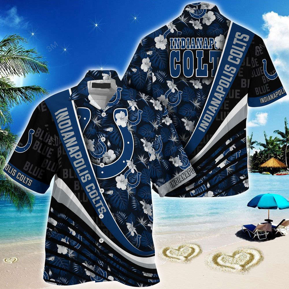 Indianapolis colts nfl-summer hawaii shirt with tropical flower pattern for fans Hawaii Shirt