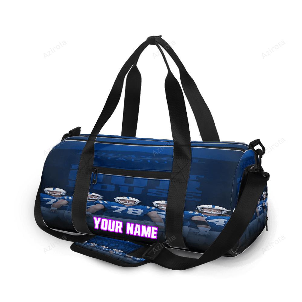 Indianapolis colts protect our house personalized name travel bag gym bag 499 Travel Bag