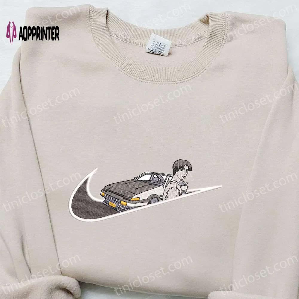 Initial d x nike swoosh embroidered shirt: takumi fujiwara inspired Embroidered Shirt