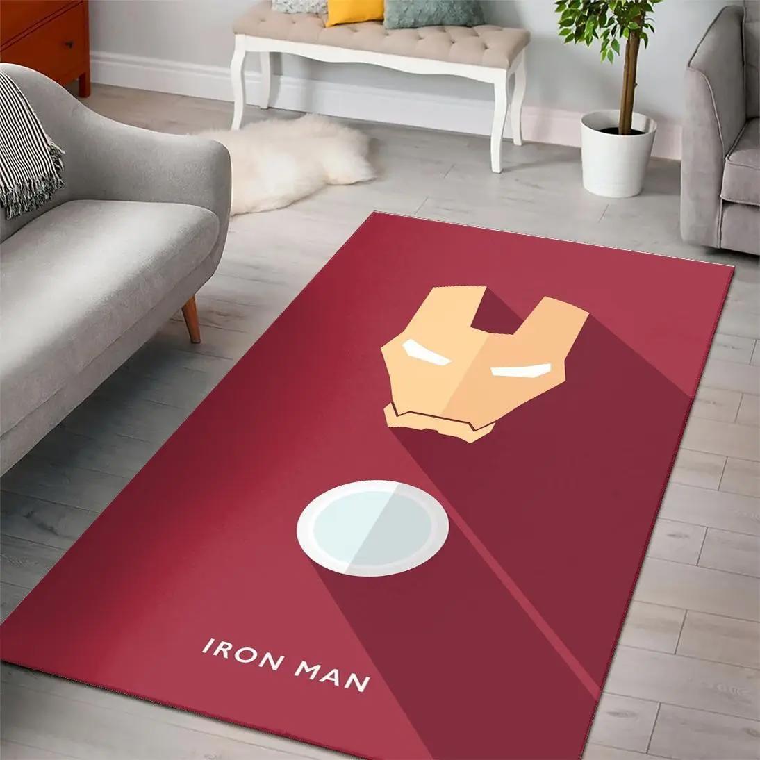 Iron man logo marvel movies area rugs living room carpet rug regtangle Rectangle Rug