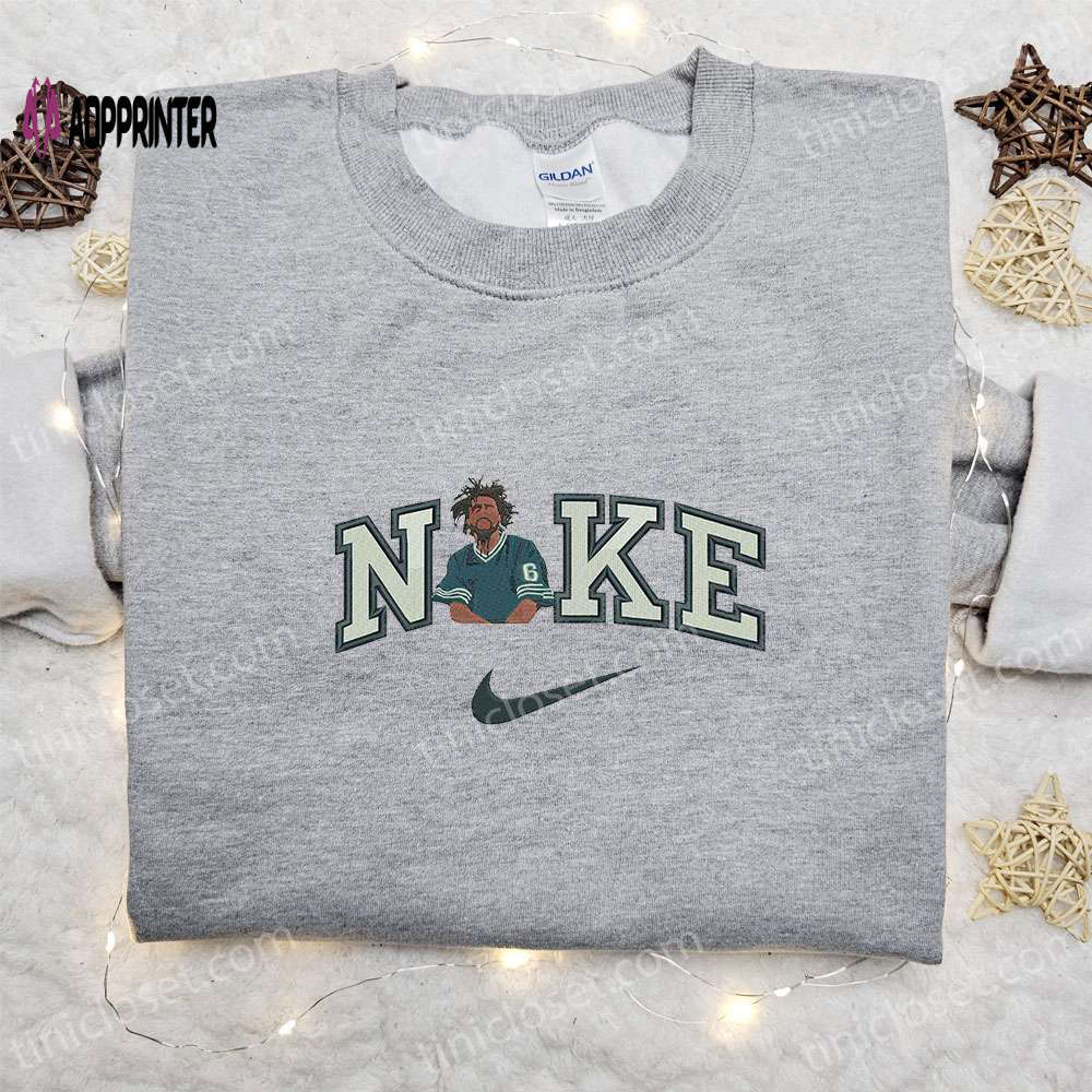 J cole x nike embroidered shirt – celebrity inspired nike shirt Embroidered Shirt