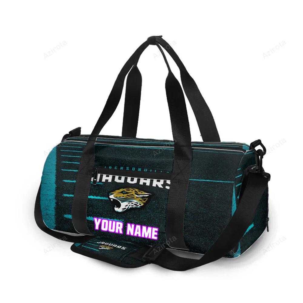 Jacksonville jaguars emblem grass field personalized name travel bag gym bag 1083 Travel Bag