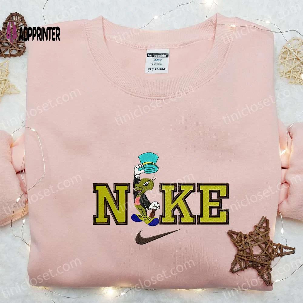 Jiminy cricket x nike cartoon & pinocchio disney embroidered shirt custom nike shirt Embroidered Shirt
