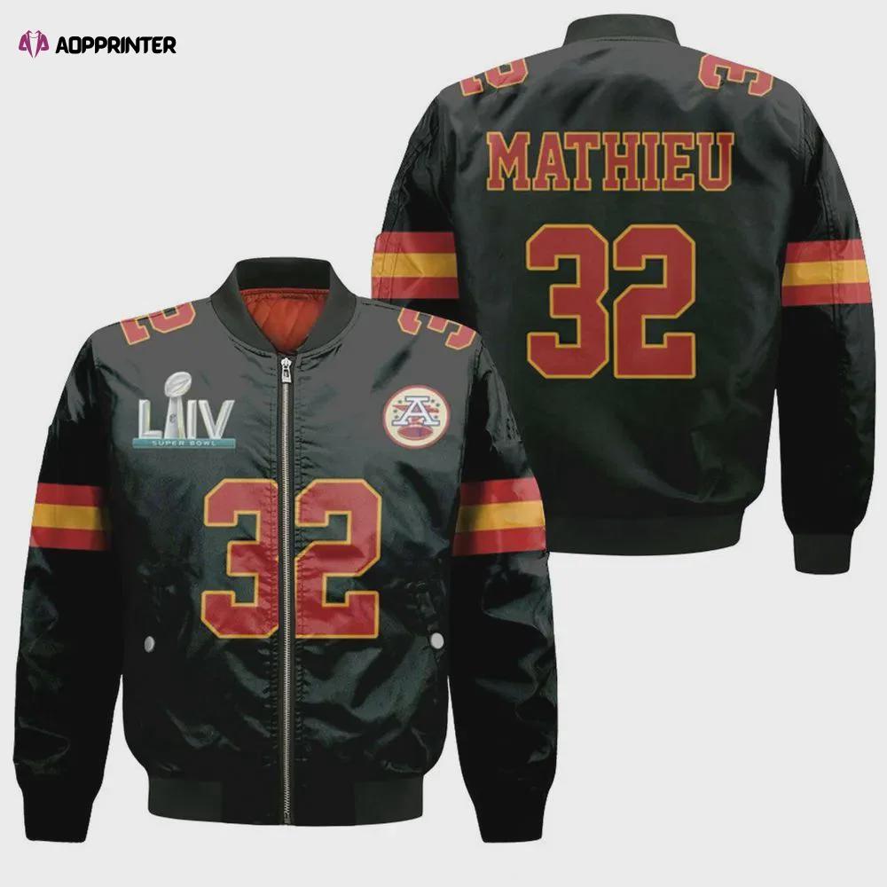Kansas city chiefs tyrann mathieu logo pattern bomber jacket – black Bomber Jacket