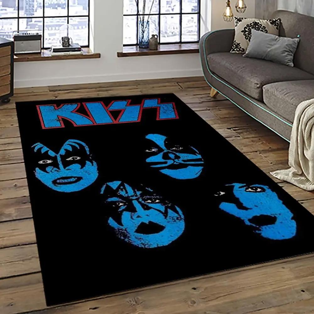 Kiss rock band music retangle carpet area rug home decor best gift for fan and friends as6 Rectangle Rug