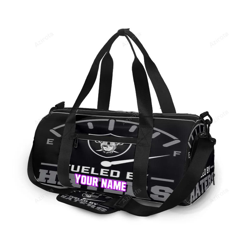 Las vegas raiders fueled by haters personalized name travel bag gym bag 12 Travel Bag