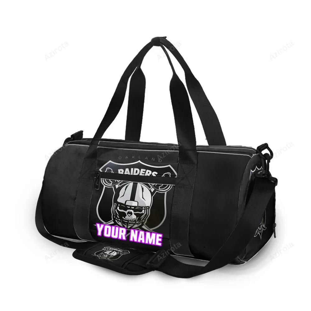 Las vegas raiders logo art skull personalized name travel bag gym bag 58 Travel Bag