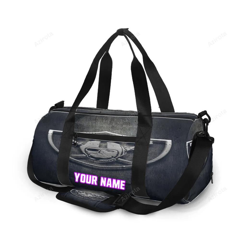 Las vegas raiders logo art texture3 personalized name travel bag gym bag 440 Travel Bag
