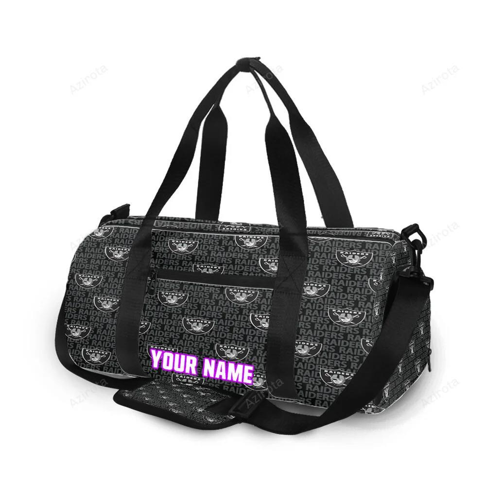 Las vegas raiders logo pattern7 personalized name travel bag gym bag 124 Travel Bag