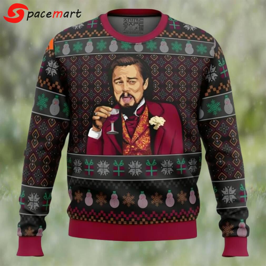 Laughing leo dicaprio meme ugly christmas sweater Christmas Ugly Sweater
