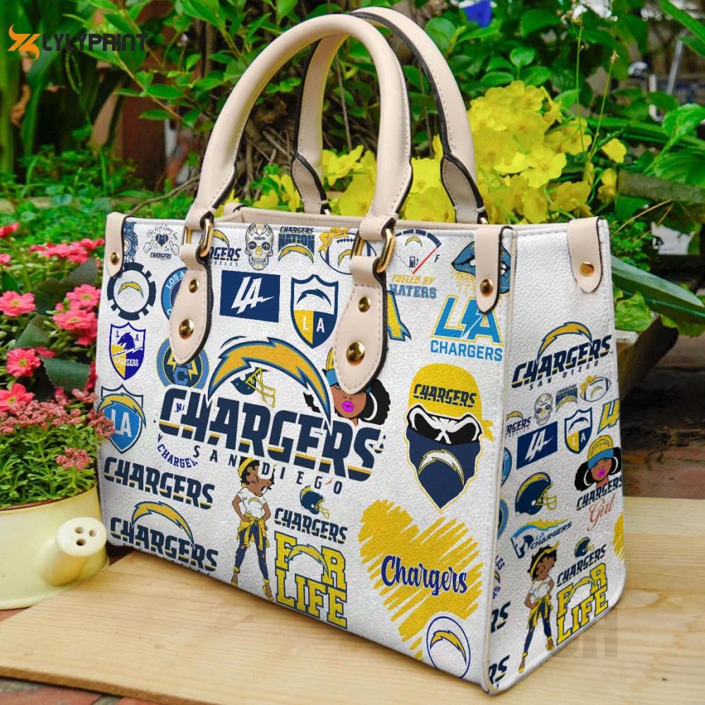 Los angeles chargers leather bag for women gift 2212 Women Leather Hand Bag