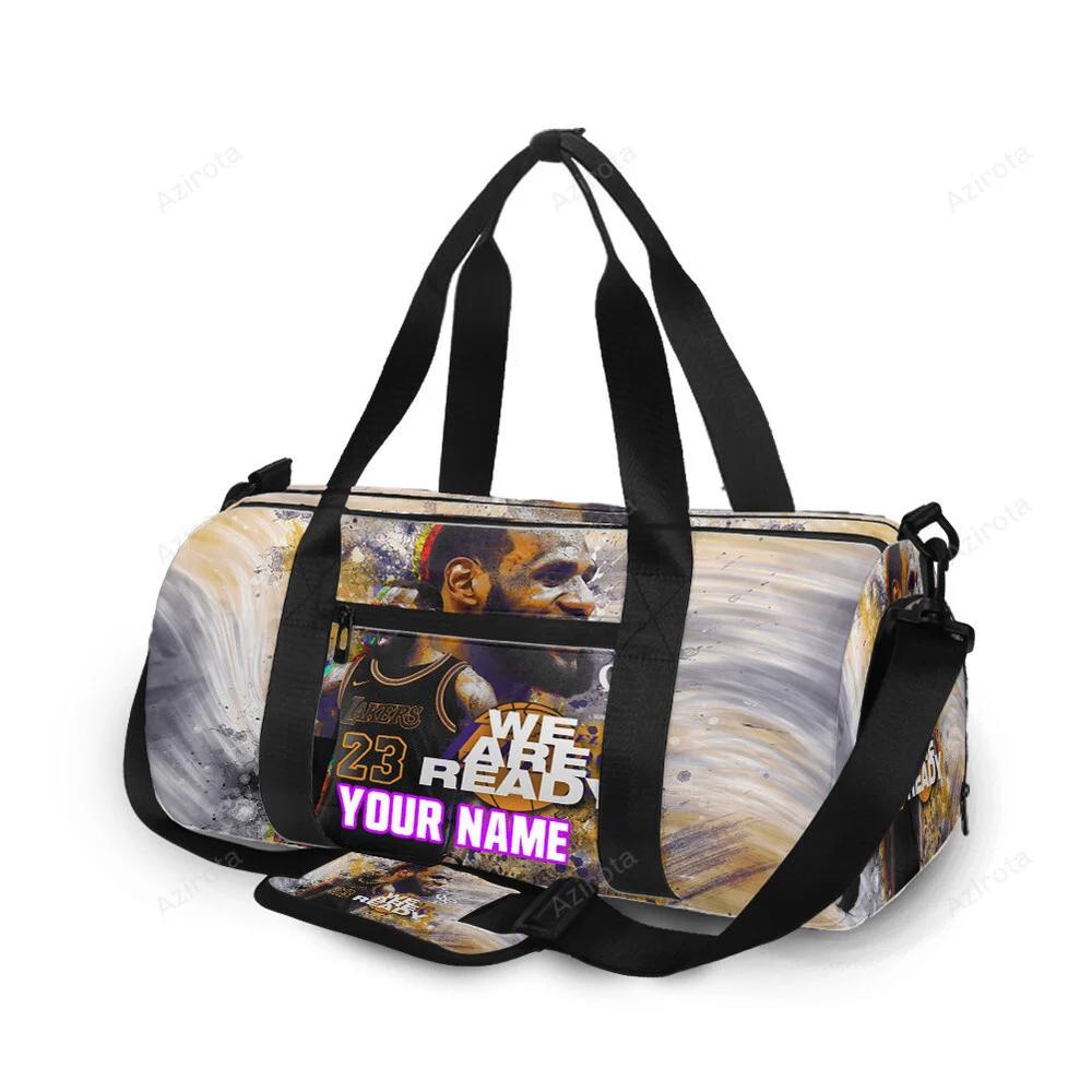 Los angeles lakers 23 lebron james v48 personalized name travel bag gym bag 240 Travel Bag