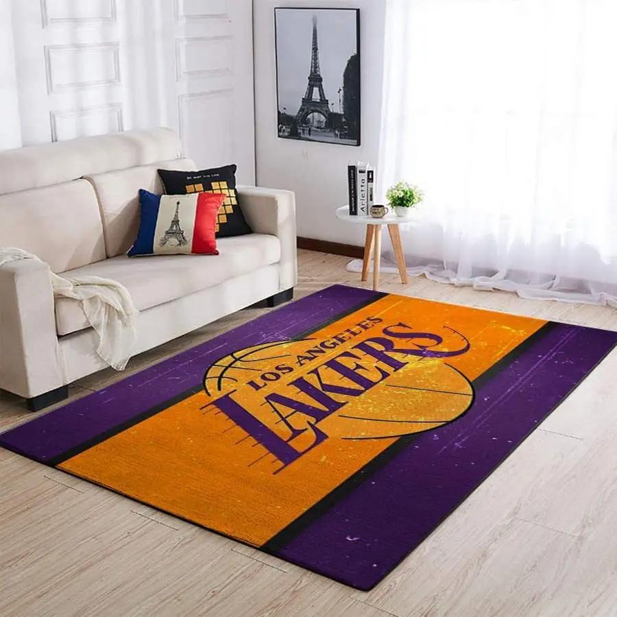 Los angeles lakers area rug living room rug home decor nba team logo 2003272 Rectangle Rug