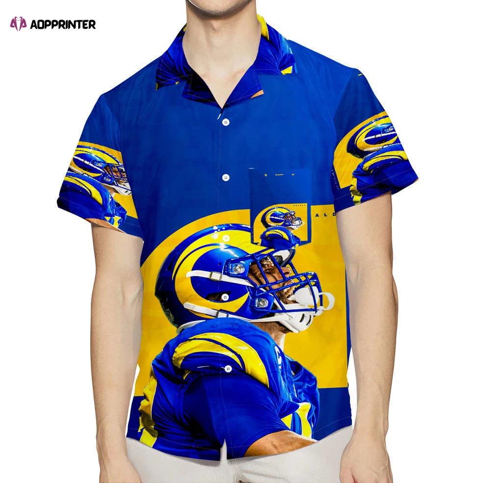 Los angeles rams aaron donald1 3d all over print summer beach hawaiian shirt gift men women gift men women with pocket Hawaii Shirt
