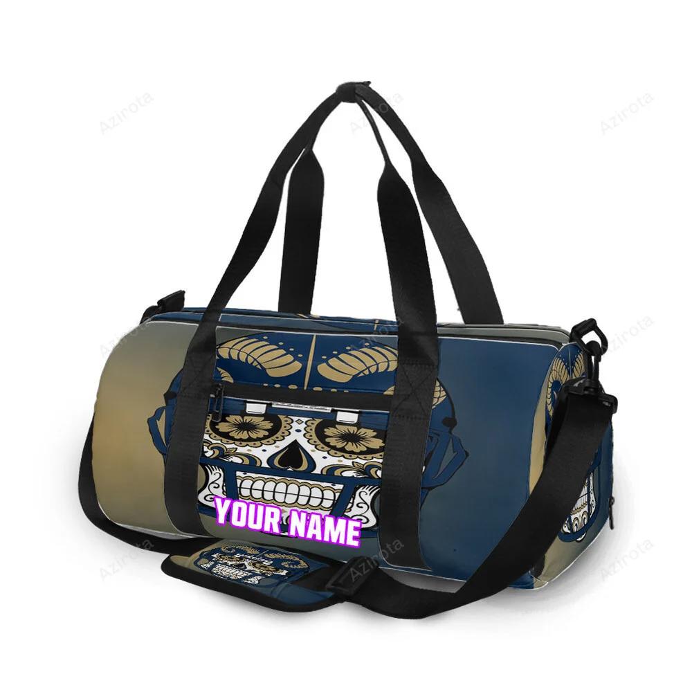 Los angeles rams skull wearing helmet1 personalized name travel bag gym bag 716 Travel Bag