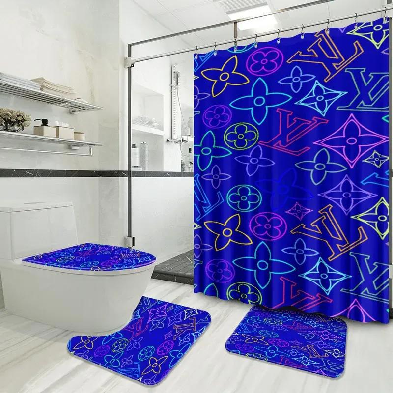 Louis vuitton blue limited luxury brand bathroom set home decor Bathroom Set