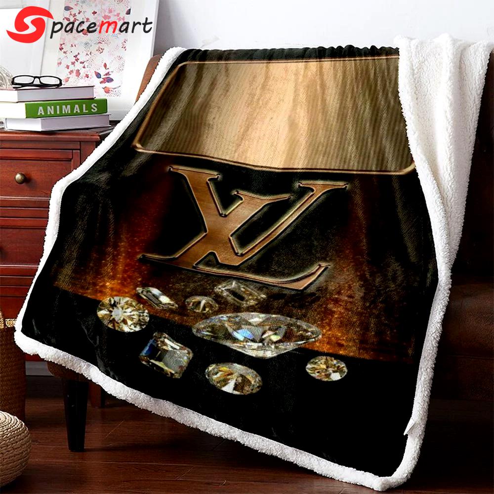 Louis vuitton diamon fashion logo luxury brand premium blanket fleece home decor 100 Blanket Fleece