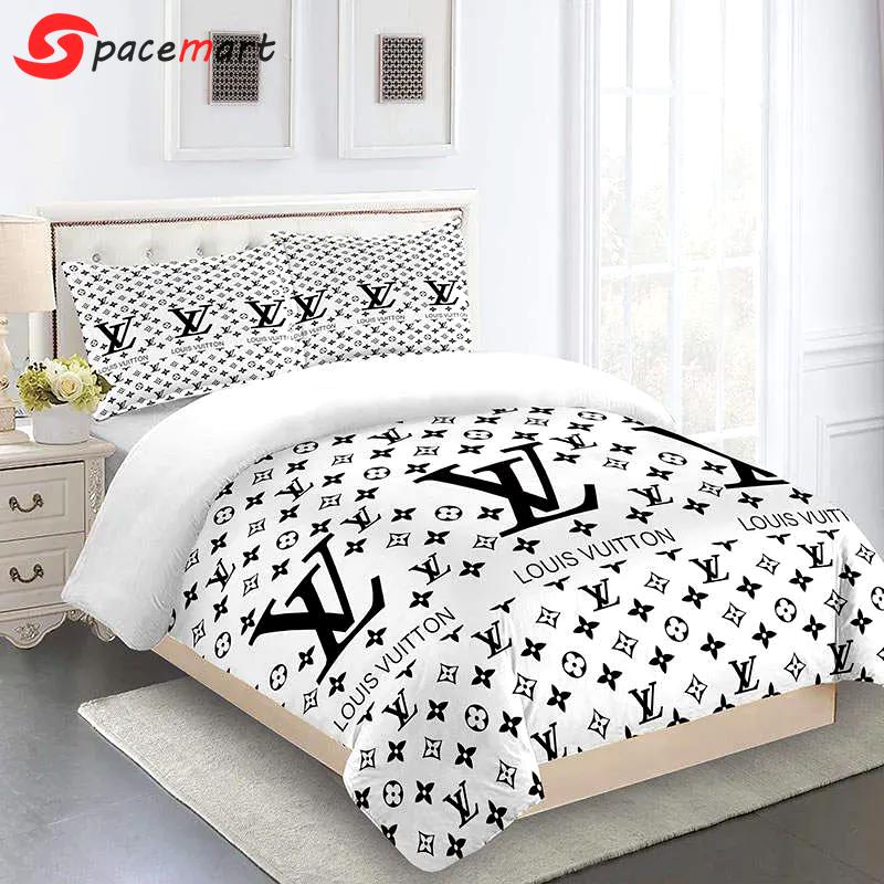 Louis vuitton fashion logo limited luxury brand bedding sets, bedroom decor , thanksgiving decorations for home 04 best luxury bed sets gift thankgivings and christmas Bedding Sets
