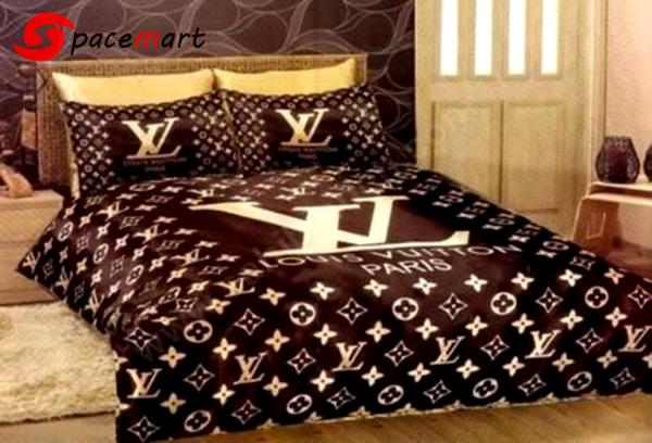 Louis vuitton fashion logo limited luxury brand bedding sets, bedroom decor , thanksgiving decorations for home 09 black best luxury bed sets gift thankgivings and christmas Bedding Sets