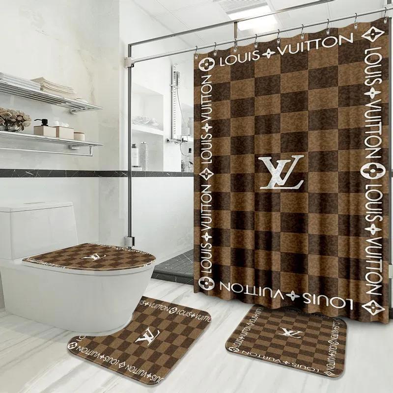 Louis vuitton hypebeast home decor bath mat bathroom sets luxury fashion brand Bathroom Set