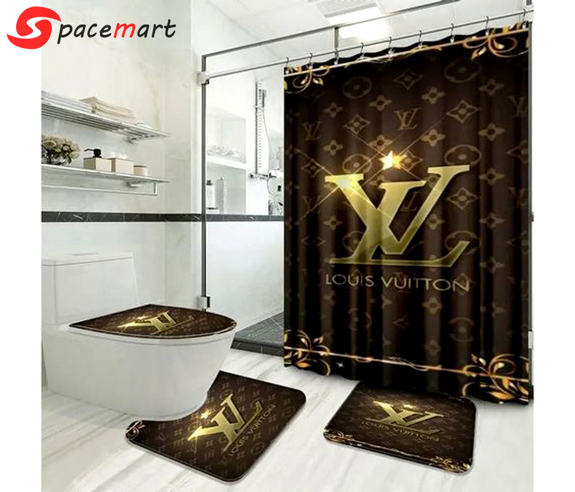 Louis vuitton lv brown home decor bath mat bathroom sets hypebeast luxury fashion brand Bathroom Set
