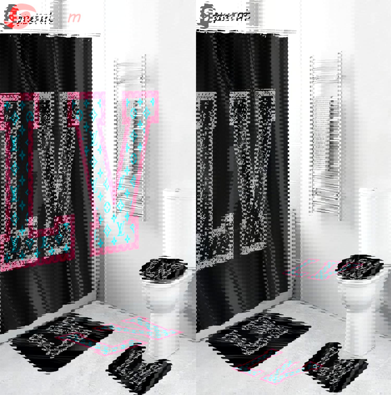 Louis vuitton lv hypebeast bath mat luxury fashion brand bathroom sets home decor Bathroom Set
